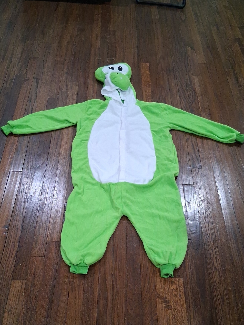 Adult Yoshi Green and White Dinosaur One-Piece Pajamas Or Custume
